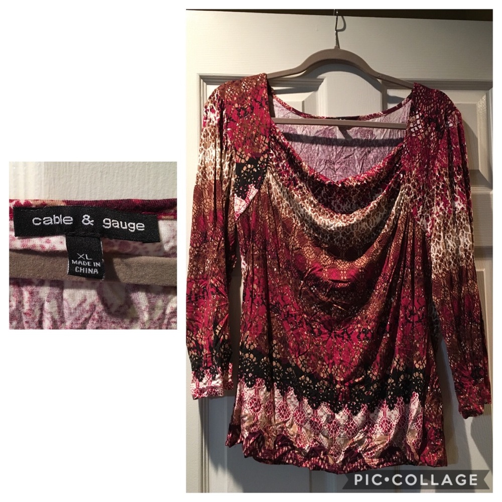 😱FINAL MARKDOWN Cable & Gauge Blouse NWOT Size XL